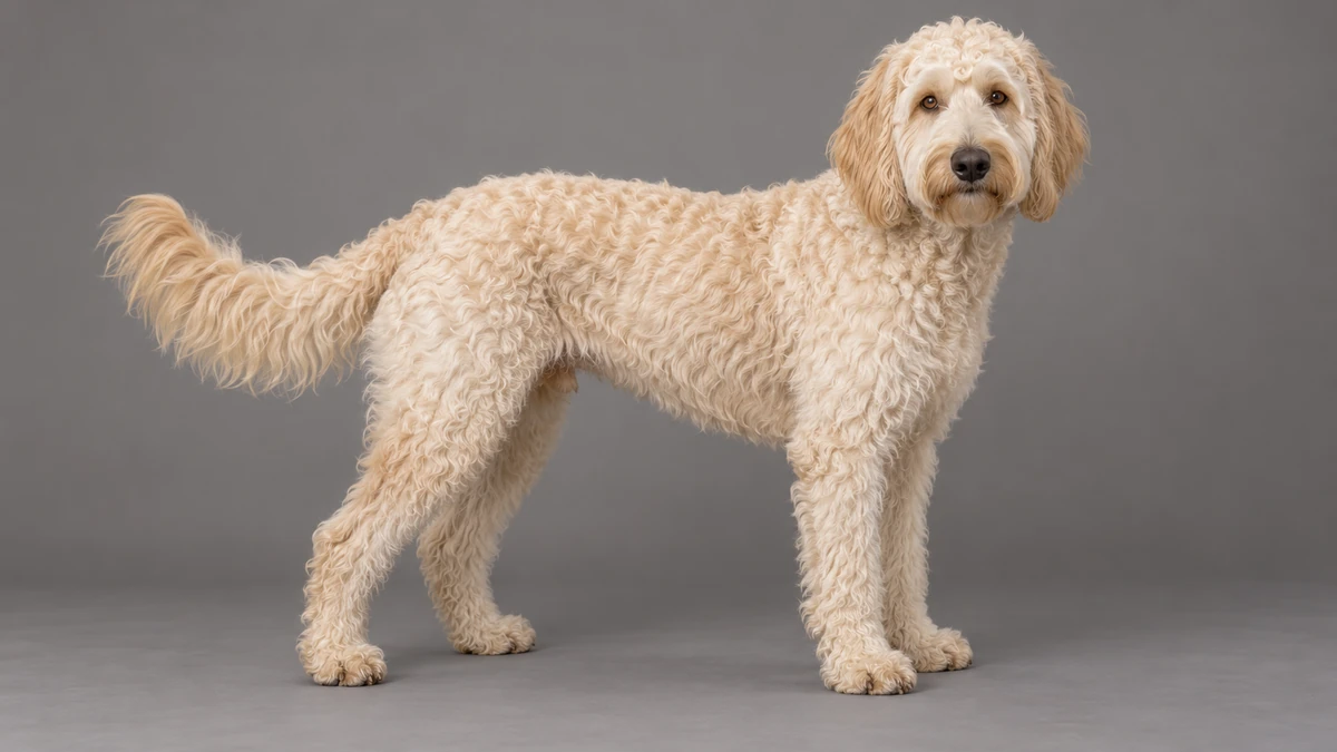 Labradoodle köpek — krem renk