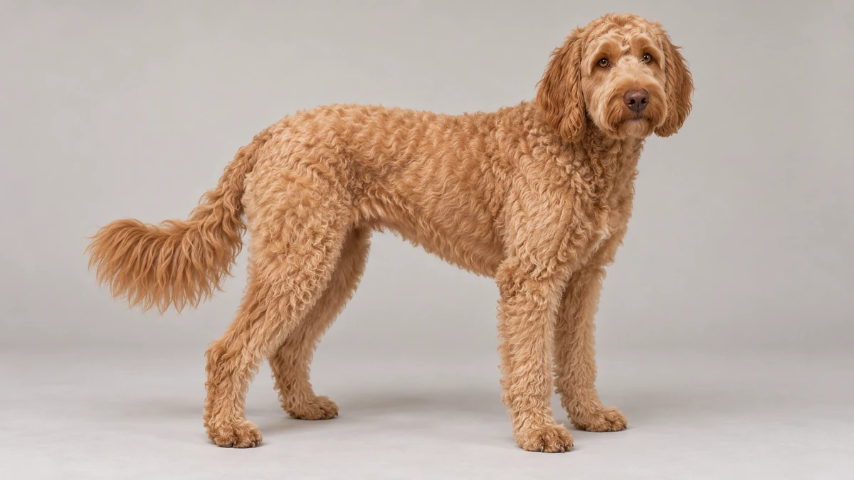 Labradoodle köpek — kayısı (apricot) renk