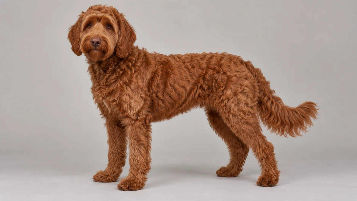 Labradoodle köpek — kırmızı renk