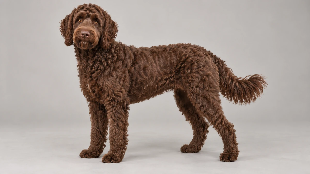 Labradoodle köpek — çikolata renk