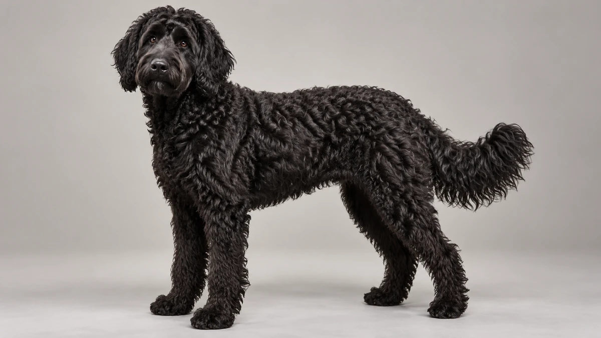 Labradoodle köpek — siyah renk