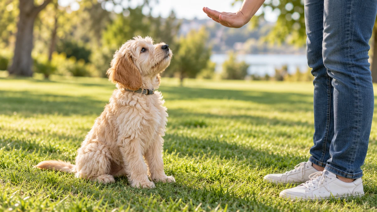 Labradoodle yavru köpek — komut ve eğitim