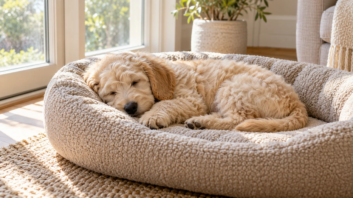 Labradoodle ilan — uyuyan Labradoodle yavru ilan fotoğrafı